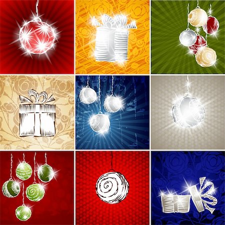simsearch:400-05714031,k - collection christmas card toy box gift holiday merry  new year xmas set Stock Photo - Budget Royalty-Free & Subscription, Code: 400-05737039
