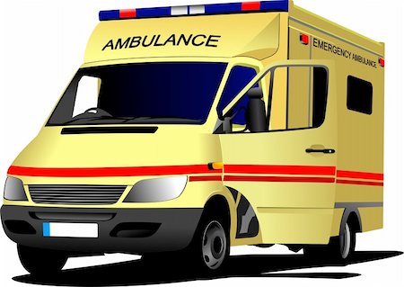 simsearch:400-04864158,k - Modern ambulance van over white. Colored vector illustration Stock Photo - Budget Royalty-Free & Subscription, Code: 400-05737055