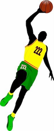 simsearch:400-06102709,k - Basketball players. Colored Vector illustration for designers Stockbilder - Microstock & Abonnement, Bildnummer: 400-05737058