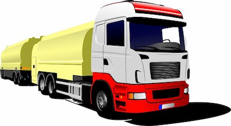 side view of a semi truck - Truck with trailer isolated on white background vector illustration Stock Photo - Budget Royalty-Free & Subscription, Code: 400-05737093
