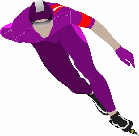 Speed skating. Vector illustration Stock Photo - Budget Royalty-Free & Subscription, Code: 400-05737111