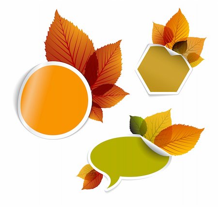 simsearch:400-04906513,k - Set of vector autumn discount tickets, labels, stamps, stickers with colorful leafs Photographie de stock - Aubaine LD & Abonnement, Code: 400-05737302