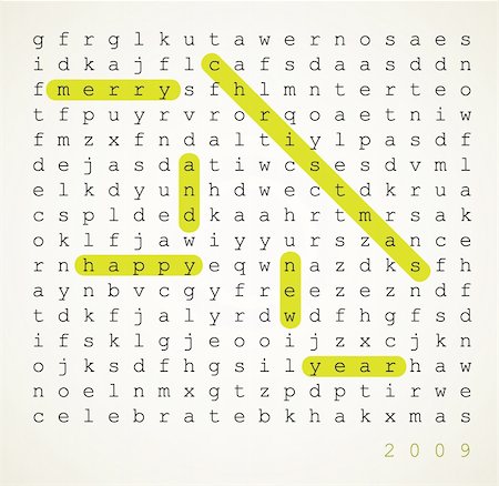 simsearch:400-05737322,k - Christmas card - word search puzzle with highlighted compliment of the season Fotografie stock - Microstock e Abbonamento, Codice: 400-05737334