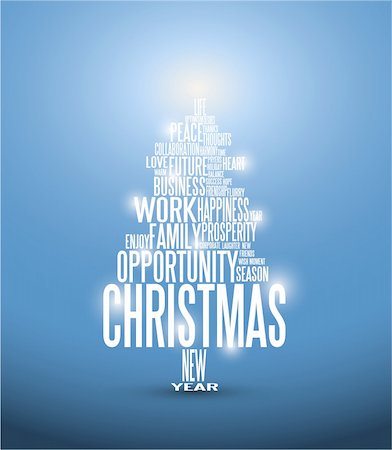 simsearch:400-04347523,k - Vector Abstract christmas tree made from white season words Foto de stock - Royalty-Free Super Valor e Assinatura, Número: 400-05737348