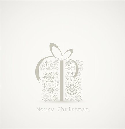 simsearch:400-05710794,k - Christmas present box made from snowflakes - christmas card Fotografie stock - Microstock e Abbonamento, Codice: 400-05737342