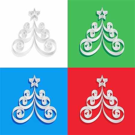 simsearch:400-05680106,k - Abstract of paper Christmas trees on a colorful background illustration designer Stock Photo - Budget Royalty-Free & Subscription, Code: 400-05737743