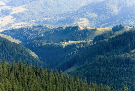 simsearch:400-05291390,k - Summer mountain village landscape with hamlet on hill top Stock Photo - Budget Royalty-Free & Subscription, Code: 400-05737758