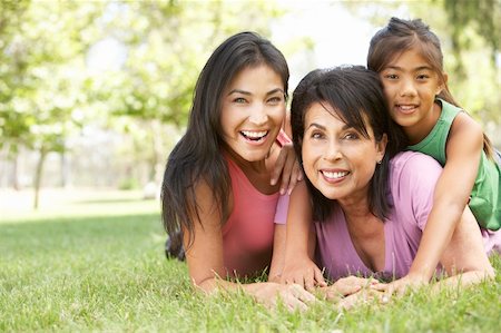 simsearch:400-05736759,k - Grandmother With Daughter And Granddaughter In Park Stock Photo - Budget Royalty-Free & Subscription, Code: 400-05737810