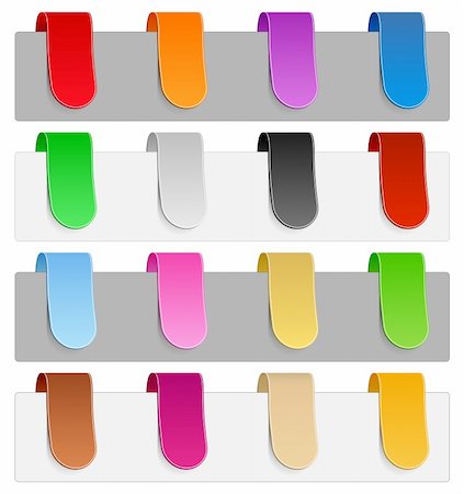 simsearch:400-05381819,k - Vector set of colorful ribbons, transparent shadow Stock Photo - Budget Royalty-Free & Subscription, Code: 400-05737895