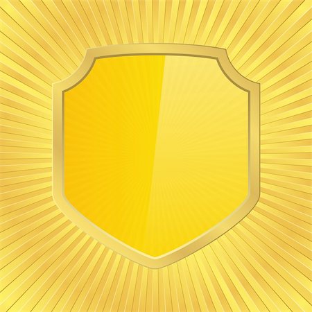 simsearch:400-05719517,k - Vector shield on a golden backround Stock Photo - Budget Royalty-Free & Subscription, Code: 400-05737951