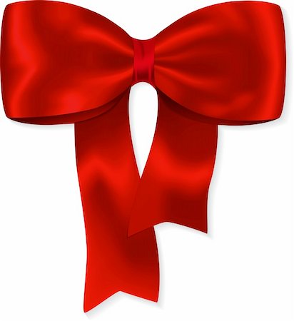 red christmas invitation - Beautiful silk red bow with shadow. Vector Stock Photo - Budget Royalty-Free & Subscription, Code: 400-05738080