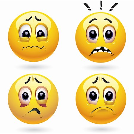 frustrated cartoon faces - Frightened smiling balls Stock Photo - Budget Royalty-Free & Subscription, Code: 400-05738420