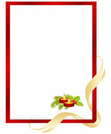 simsearch:400-07061808,k - Red frame with christmas decorations. Vector illustration. Photographie de stock - Aubaine LD & Abonnement, Code: 400-05738449