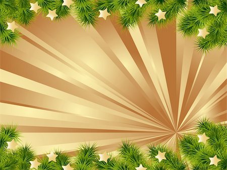 simsearch:400-07061808,k - Christmas card gold background with decoration. Vector illustration. Photographie de stock - Aubaine LD & Abonnement, Code: 400-05738441