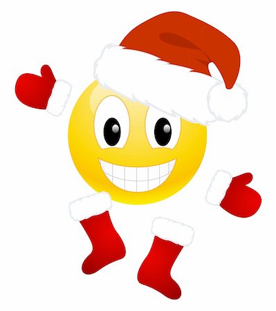 simsearch:400-04664045,k - Christmas emoticon with santa's clothes. Vector illustration. Foto de stock - Super Valor sin royalties y Suscripción, Código: 400-05738457