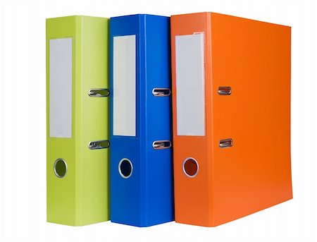 record isolated - Colorful office folders isolated on white background Stock Photo - Budget Royalty-Free & Subscription, Code: 400-05738536