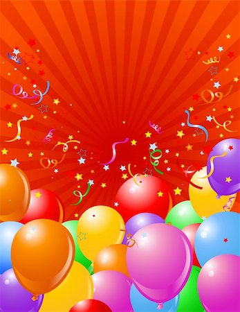 party banner - Holiday radial background with  multicolored balloons Photographie de stock - Aubaine LD & Abonnement, Code: 400-05738822