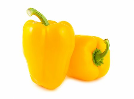 simsearch:400-06092107,k - Two yellow peppers isolated on white background Fotografie stock - Microstock e Abbonamento, Codice: 400-05738842