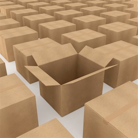 simsearch:400-05730843,k - Opened cardboard box and some clossed boxes Stock Photo - Budget Royalty-Free & Subscription, Code: 400-05738922