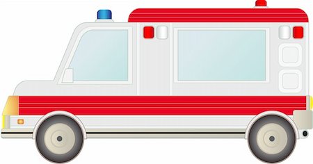 first responder - big modern ambulance car isolated on white background Stock Photo - Budget Royalty-Free & Subscription, Code: 400-05738995