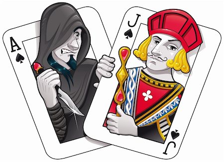 simsearch:400-07632250,k - Black Jack. Funny cartoon and vector illustration Stock Photo - Budget Royalty-Free & Subscription, Code: 400-05739107