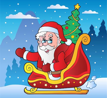 simsearch:400-05739196,k - Winter scene with Christmas theme 3 - vector illustration. Foto de stock - Royalty-Free Super Valor e Assinatura, Número: 400-05739219