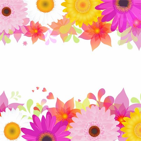 simsearch:400-05104344,k - Flower Background With Gerbers And Leafs, Isolated On White Background, Vector Illustration Foto de stock - Super Valor sin royalties y Suscripción, Código: 400-05739284