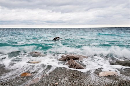 Dramatic storm clouds and sea, Black Sea, Ukraine Stockbilder - Microstock & Abonnement, Bildnummer: 400-05739854