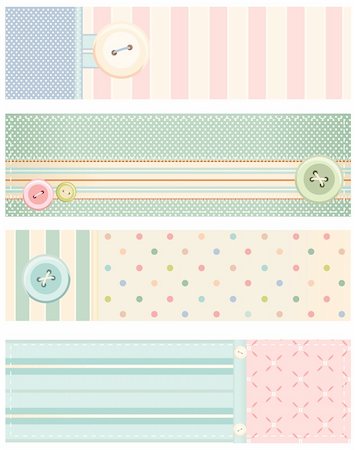 simsearch:400-05735209,k - Set of vector banners in shabby chic style Stock Photo - Budget Royalty-Free & Subscription, Code: 400-05730049