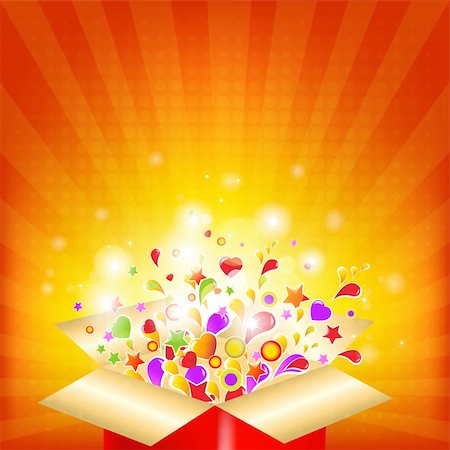 fun happy colorful background images - Colorful Gift Red Box, Vector Illustration Foto de stock - Super Valor sin royalties y Suscripción, Código: 400-05730109