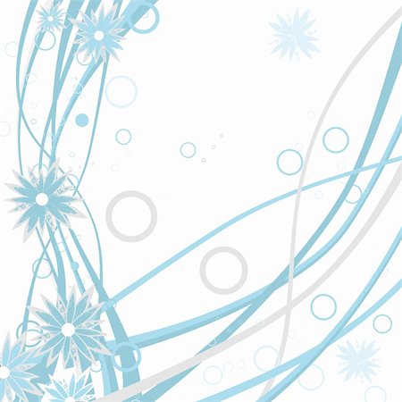 Blue christmas floral background flower vector. Nature with curl and border. Filigree flourishes. Stock Photo - Budget Royalty-Free & Subscription, Code: 400-05730134