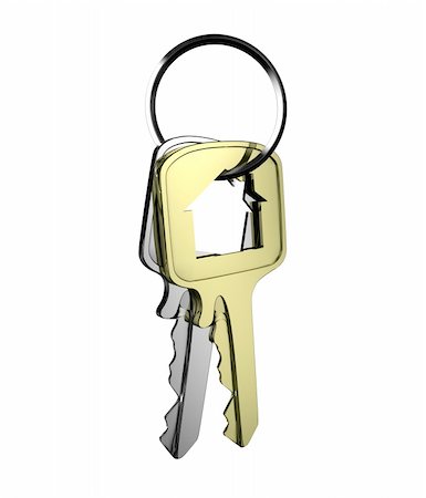 simsearch:400-05361671,k - Illustration of a house keys on a white background Stock Photo - Budget Royalty-Free & Subscription, Code: 400-05730187