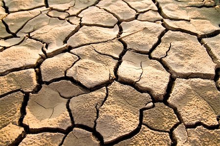 simsearch:400-05247506,k - Cracked by the heat long lifeless soil Stock Photo - Budget Royalty-Free & Subscription, Code: 400-05730211