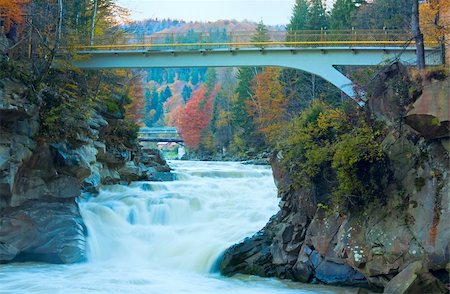 Muddy waterfall on autumn mountain Prut river (Yaremcha, Ukraine) Stock Photo - Budget Royalty-Free & Subscription, Code: 400-05730586