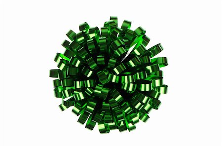 Packaging green bow isolated on white background. Foto de stock - Super Valor sin royalties y Suscripción, Código: 400-05730814