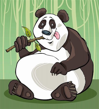 cartoon illustration of funny giant panda bear Stock Photo - Budget Royalty-Free & Subscription, Code: 400-05730847