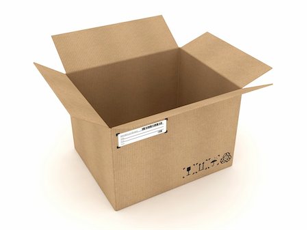 simsearch:400-05730843,k - Opened cardboard box on white background Stock Photo - Budget Royalty-Free & Subscription, Code: 400-05730843
