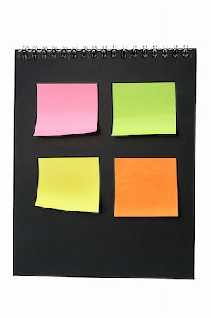 simsearch:400-05366622,k - Sticky Notes on White Background Photographie de stock - Aubaine LD & Abonnement, Code: 400-05731385