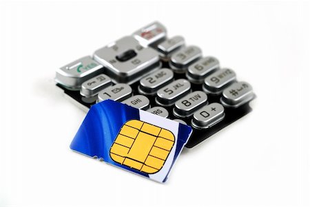 sim card - keypad and sim card found on cell phones Stock Photo - Budget Royalty-Free & Subscription, Code: 400-05731650