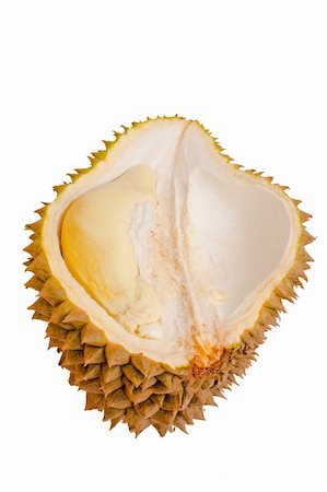 durião - Close up of peeled durian isolated on white background. Foto de stock - Royalty-Free Super Valor e Assinatura, Número: 400-05731660