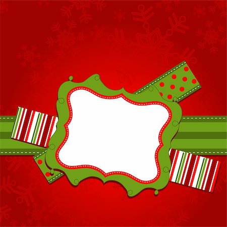 scrapbook cards christmas - Template christmas greeting card, vector illustration Stock Photo - Budget Royalty-Free & Subscription, Code: 400-05731910