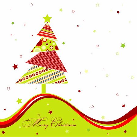 scrapbook cards christmas - Template christmas greeting card, vector illustration Stock Photo - Budget Royalty-Free & Subscription, Code: 400-05731962