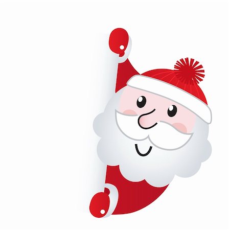 senior retro humour - Cute retro Santa holding blank sign - vector Illustration. Stock Photo - Budget Royalty-Free & Subscription, Code: 400-05732495