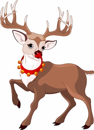 reindeer clip art - Illustration of beautiful cartoon reindeer Rudolf Stock Photo - Budget Royalty-Free & Subscription, Code: 400-05732591