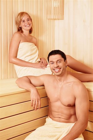 Young attractive couple in sauna Stock Photo - Budget Royalty-Free & Subscription, Code: 400-05732845