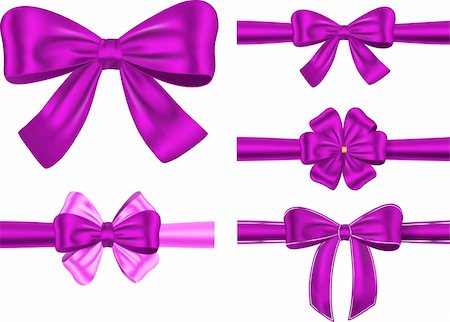 simsearch:400-06199913,k - Vector set of violet gift ribbons with bows for card and decorations Stock Photo - Budget Royalty-Free & Subscription, Code: 400-05732876