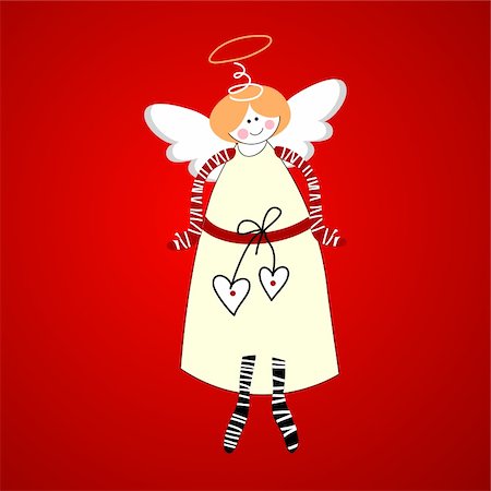 simsearch:400-07840610,k - Angel. Symbol of happiness and love. Vector. Photographie de stock - Aubaine LD & Abonnement, Code: 400-05733002