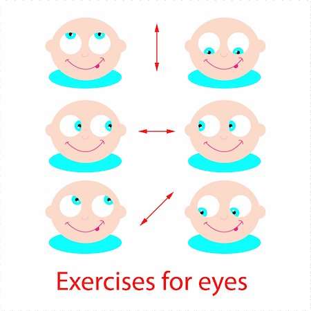 Set of exercises for the eyes. Good eyesight! Photographie de stock - Aubaine LD & Abonnement, Code: 400-05733011