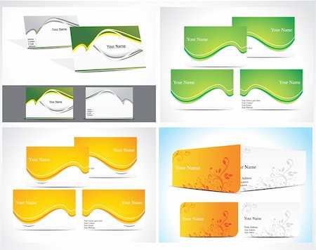 abstract business card set vector illustration Stock Photo - Budget Royalty-Free & Subscription, Code: 400-05733486