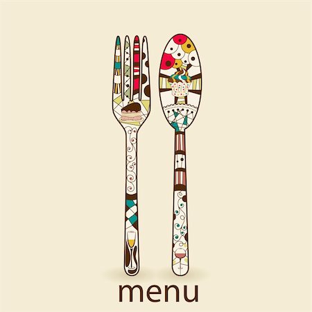 Vector menu pattern with spoon and fork Foto de stock - Royalty-Free Super Valor e Assinatura, Número: 400-05733541